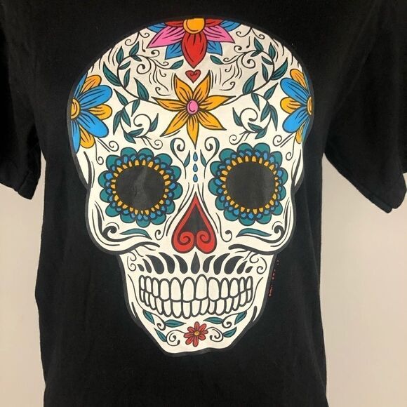 SUGAR SKULL DIA DE LOS MUERTOS T-SHIRT S - Picture 3 of 7